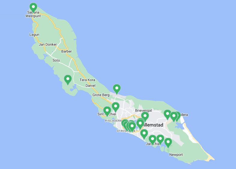 Karten Orte Curacao